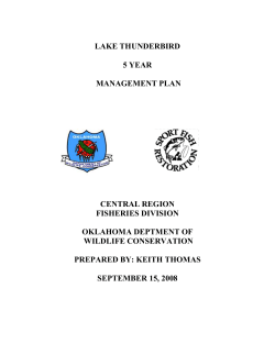lake thunderbird - Oklahoma Department of Wildlife Conservation