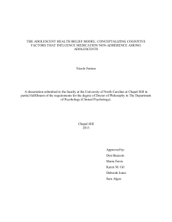 the adolescent health belief model: conceptalizing cognitive factors