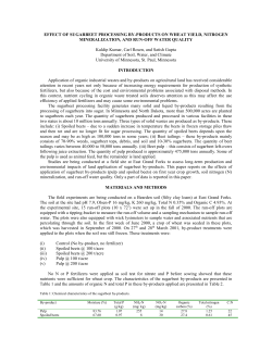 Effect of Sugarbeet Processing By-Products on Wheat Yield, Nitrogen