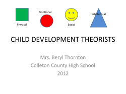 CHILD DEVELOPMENT THEORISTS