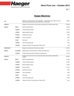 Short Price List &ndash; October 2013