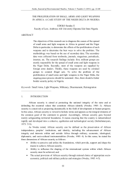 55 THE PROLIFERATION OF SMALL ARMS AND LIGHT WEAPONS