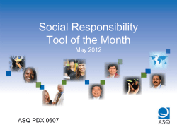 Social Responsibility &ndash; Tool of the Month