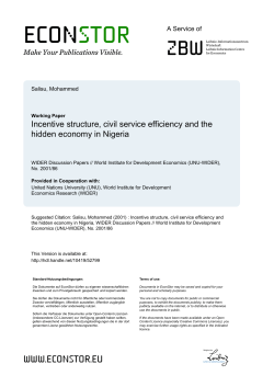 Incentive structure, civil service efficiency and the hidden
