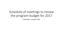 Calendario de reuniones para el an&aacute;lisis del programa