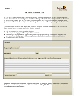 Sole Source Justification Form