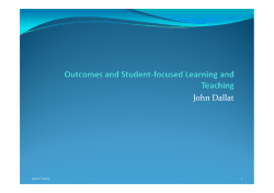 Learning Outcomes and Student Focused Learning and Teaching