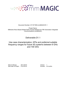 Deliverable D1.1 Use case characterization, KPIs and preferred