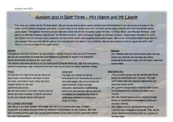 Autumn 2013 in Base Three – Mrs Higson and Mr Lippok