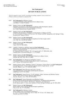 review publications - Department of Molecular Biosciences, The