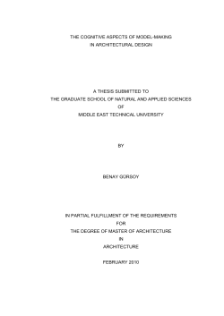 the cognitive aspects of model-making in architectural