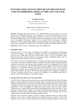 investigation of electron beam induced mass loss of embedding