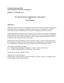 Set and type denote complementary abstractions by J.H. ter Bekke