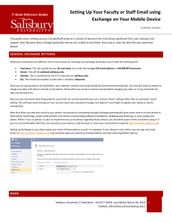 Faculty Email Setup on Other Devices