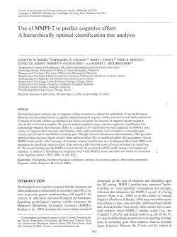 Use of MMPI-2 to predict cognitive effort