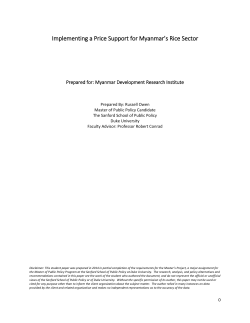implementing a price support for myanmar rice