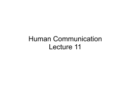 Human Communication Lecture 11