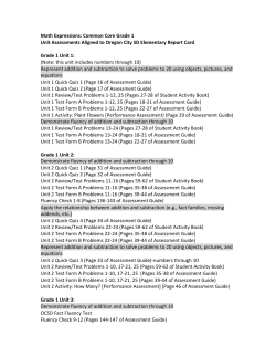 Math Expressions Assessments aligned to the OCSD report card