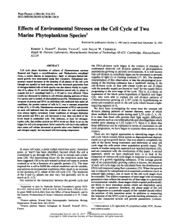 Effects of Environmental Stresses on the Cell Cycle of Two Marine