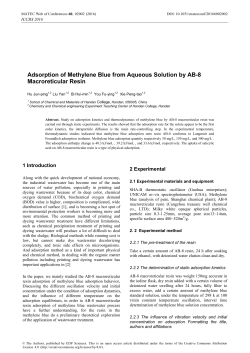 Adsorption of Methylene Blue from Aqueous Solution by AB