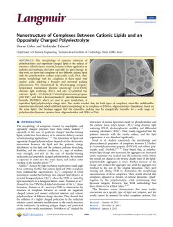 Nanostructure of Complexes Between Cationic Lipids and an