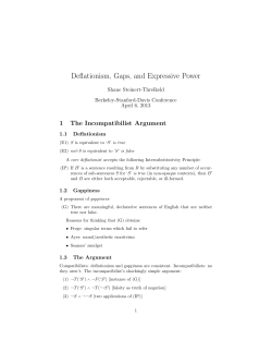 Deflationism, Gaps, and Expressive Power - Shane Steinert
