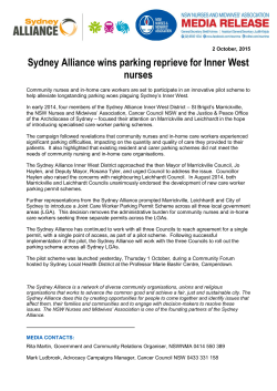 Sydney Alliance wins parking reprieve for Inner West nurses