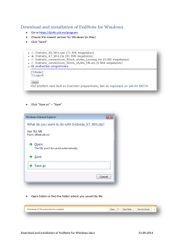 and installation of EndNote for Windows