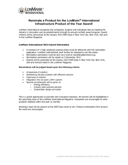 Infrastructure Product of the Year Award Entry Form