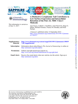Molecule Retention of the Patr-AL MHC Class I Low Surface