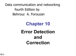 Chapter 10 Error Detection and Correction