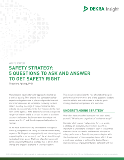 safety strategy: 5 questions to ask and answer to get safety right