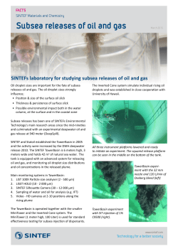 Subsea releases of oil and gas