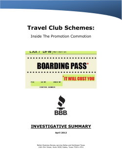 Travel Club Schemes - Better Business Bureau