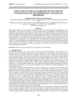 effect of glucose as stabilizer of zno and cdo nanoparticles on the
