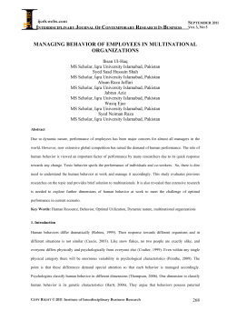 managing behavior of employees in multinational organizations