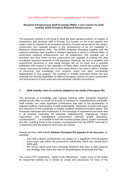 1 Research Infrastructures Staff Exchange (RISE): a new scheme for