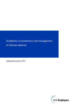 Guidelines on prevention and management of sickness absence