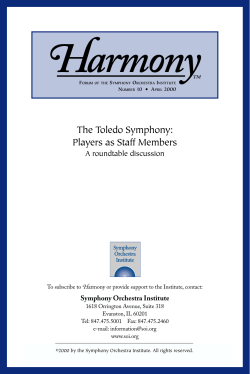 The Toledo Symphony: Players as Staff Members