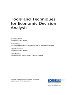 Tools and Techniques for Economic Decision Analysis