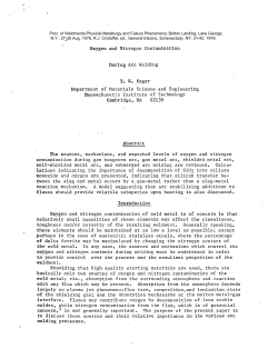 Oxygen and NItrogen Contamination during Arc