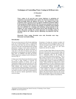 Techniques of Controlling Water Coning in Oil Reservoirs