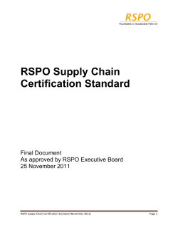 RSPO Supply Chain
