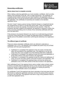 Ownership certificates Advice about how to complete correctly When