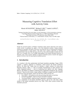 Measuring Cognitive Translation Effort with Activity Units
