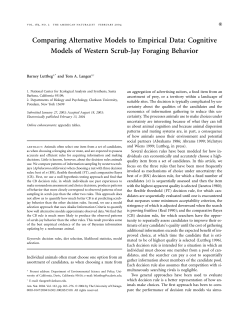 Comparing Alternative Models to Empirical Data: Cognitive Models