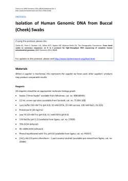 Isolation of Human Genomic DNA from Buccal