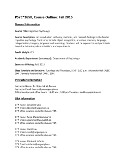 Cognitive Psychology (PSYC*2650)