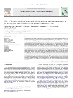 Effect of drought on pigments, osmotic adjustment and antioxidant