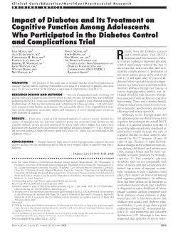 Impact of Diabetes and Its Treatment on Cognitive